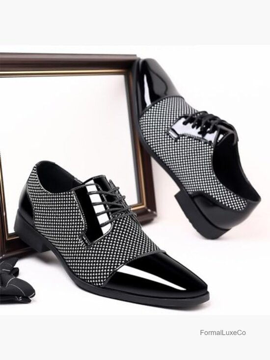 Patent Tuxedo Dress Shoes Classic Lace-up Formal Oxfords Business main image 5
